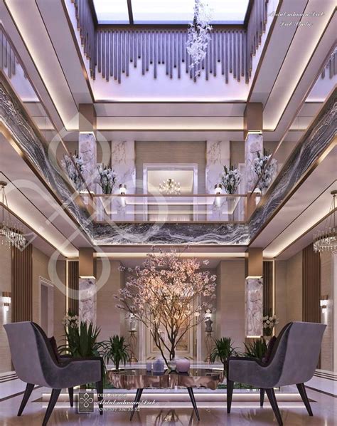 Double Height Lobby In Villa Ksa Diebstudio In 2020 Living Room