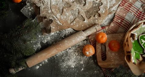 Cut Out Figures And Make Christmas Cookies Raw Dough Molds For