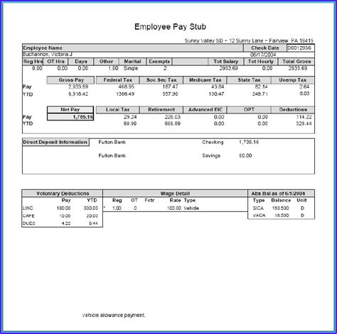 Paycheck Stub Template Excel