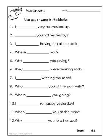 Grammar worksheets esl, printable exercises pdf, handouts, free resources to print and use in your classroom. Was Vs Were Worksheet 1 | Ideas Kg-2 grade | English ...