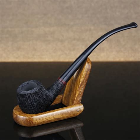 Classic Black Smoking Pipe Briar Wood Pipe 3mm Filter Handmade Tobacco Pipe Random Engraved