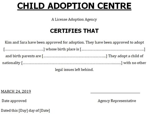15 Free Printable Real And Fake Adoption Certificate Templates Best