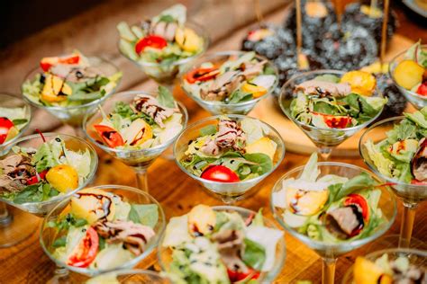 Delicious Appetizers In Glass Dishes On Banquet Table · Free Stock Photo