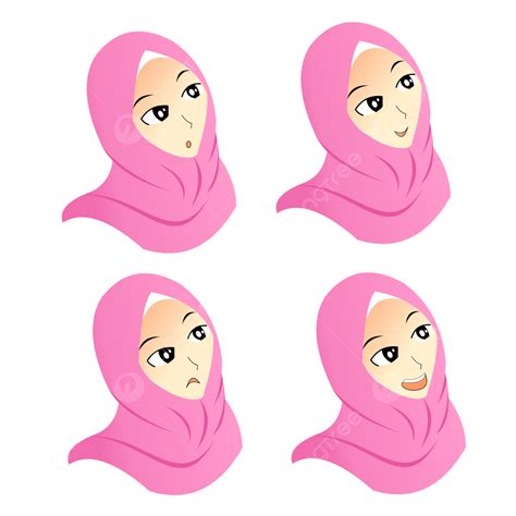 Eps Format Clipart Hd Png Muslim Emoji A Set Of Facial Expression For