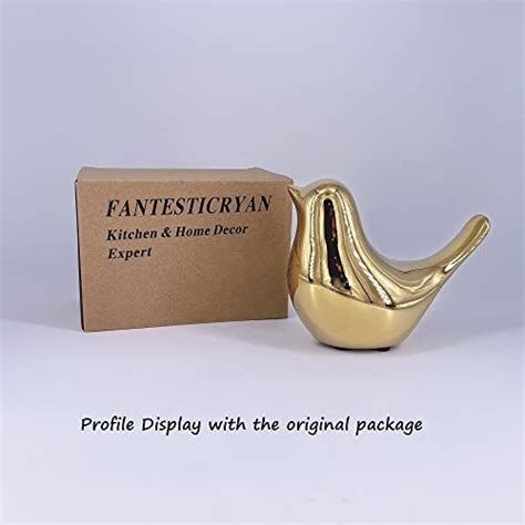 Fantesticryan Small Birds Statues Gold Home Decor Modern Style Figurine