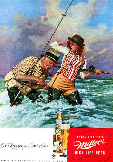 DIGITAL 1946 Miller High Life Fishing Woman And Old Man Etsy