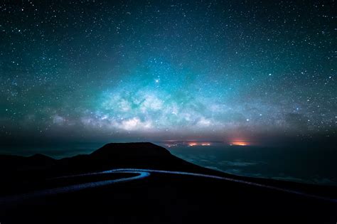 Milky Way Horizon Night Sky Wallpaper Night Skies Sky