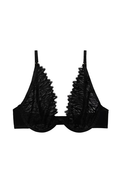 Margot Black High Apex With Wire Lace Bra Playful Promises Usa