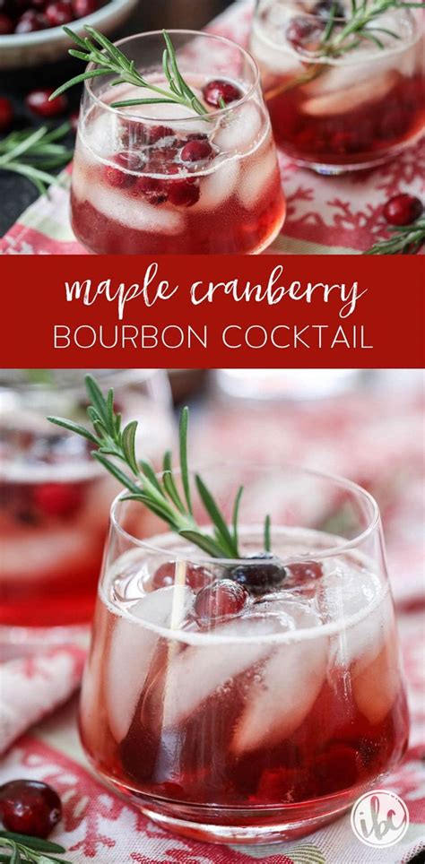 Christmas cocktail & drink recipes. Maple Cranberry Bourbon Cocktail - Holiday / Christmas Cocktail Recipe #cranberry #bourbo ...