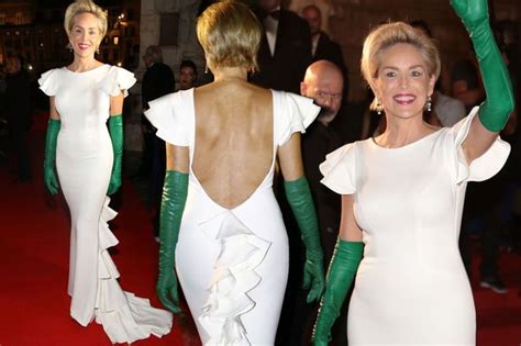 Sharon Stone Looks Smokin Hot Rocking Tight Blue Dress At Age