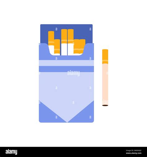 Open Cigarettes Pack Box Blue Packet Of Tobacco Product Vector