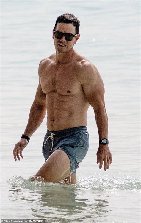 Mark Wahlberg 52 Flaunts Chiseled Body On Barbados Beach Outing With