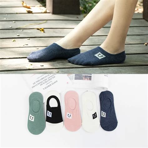 Buy Invisible Women Sock Slippers Cute Socks With Print Cotton Summer Non Slip