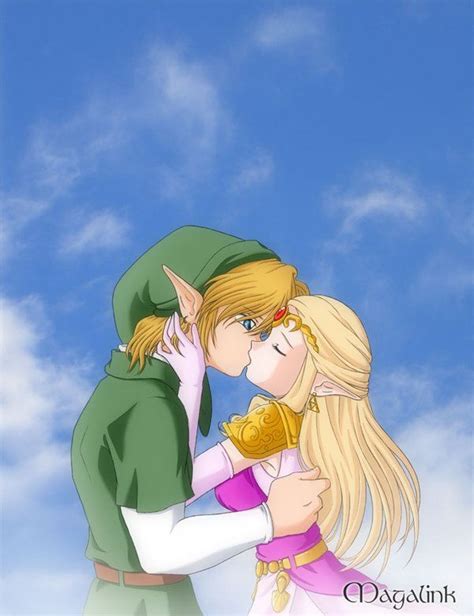 Princess Zelda And Link Kissing