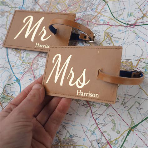 Mr And Mrs Personalised Leather Luggage Tags By Stabo