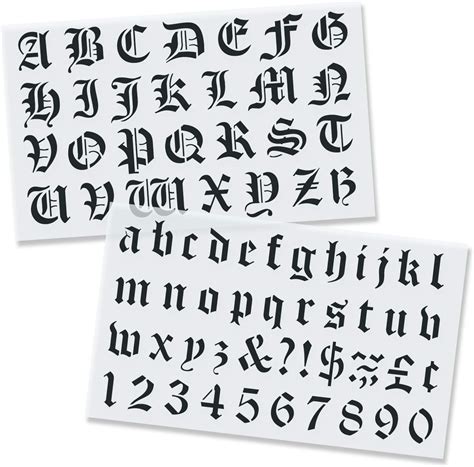 Buy Stencil Stop Gothic Font Lettering Stencil Reusable Old English