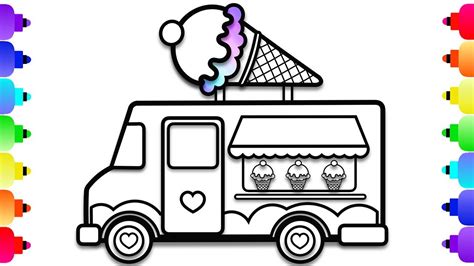 How To Draw A Ice Cream Truck Step By Step