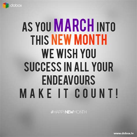 As You March Into This New Month We Wish You Success In All Your