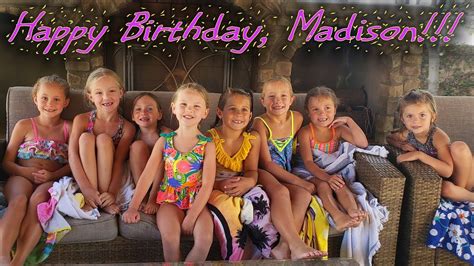 Madisons 5th Birthday Backyard Pool Party Youtube