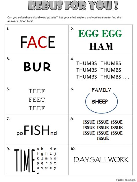 Answer Visual Brain Teasers For Kids Riddles Time