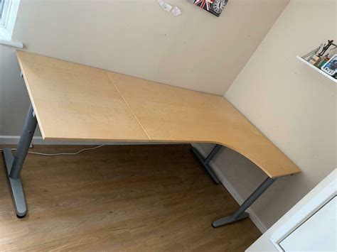 Ikea galant extension top 15.75 x 31.5 half round beech used. Large Height Adjustable IKEA Galant Desk with accessories ...