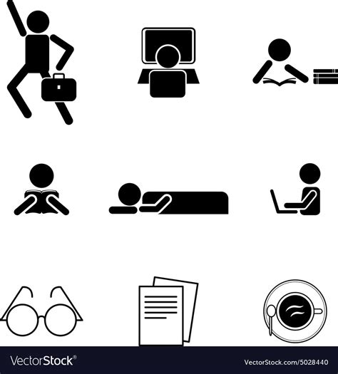 Daily Life Icons Royalty Free Vector Image Vectorstock