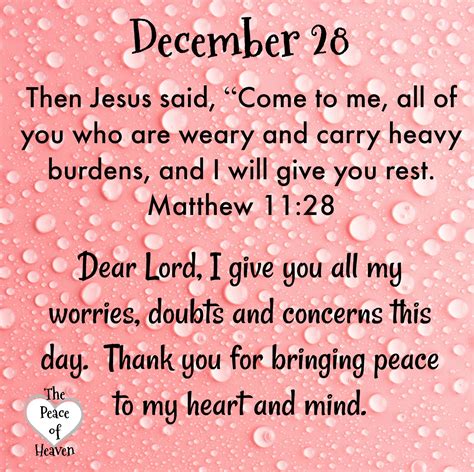 December 28 The Peace Of Heaven