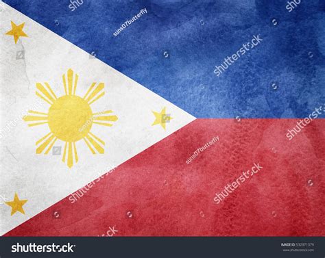 Watercolor Flag Background Philippines Stock Photo 532971379