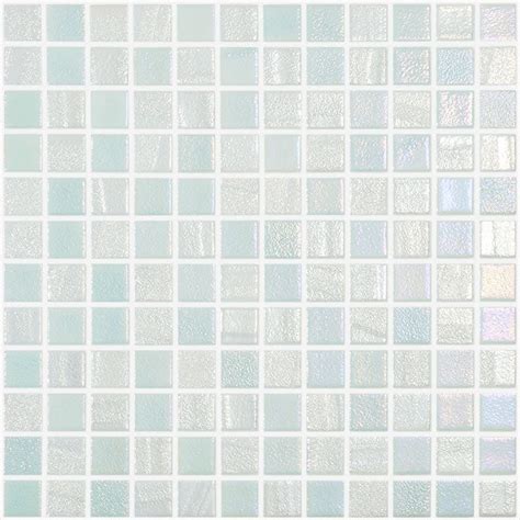 1x1 White Iridescent Stacked Squares Glossy Glass Mosaic Tile Mtod0160