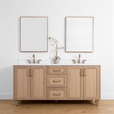 Bridgeport Slim 72 Teodor® White Oak Vanity Double Sink Teodor
