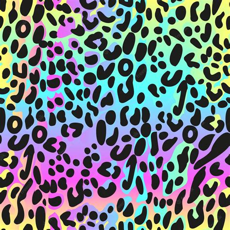 Premium Vector Rainbow Leopard Seamless Pattern Colorful Neon Vector
