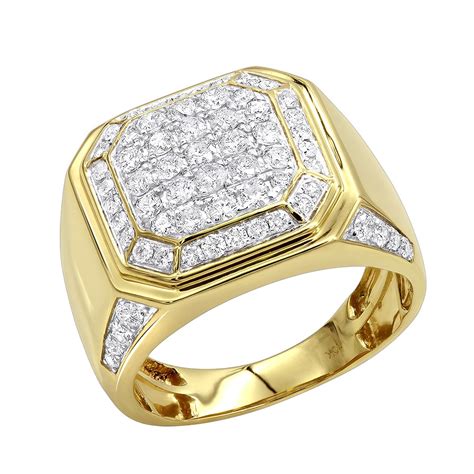 Mens Diamond Ring 2ct In 10k Gold Mens Diamond Rings Diamond Jewelry