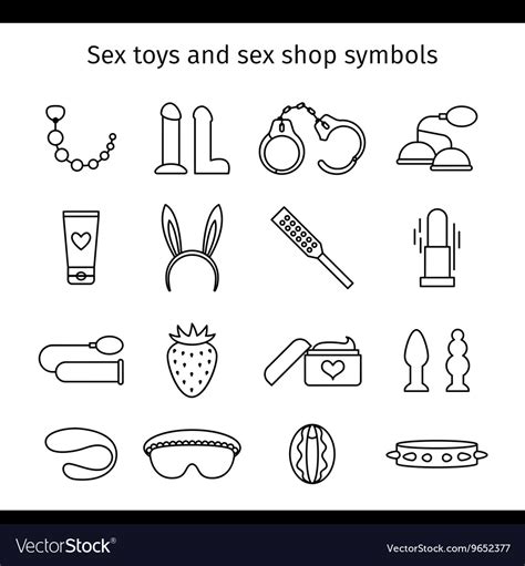 Sex Shop Line Icons Royalty Free Vector Image Vectorstock
