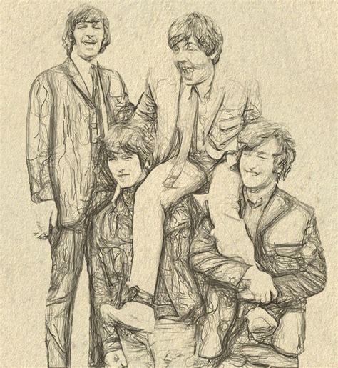 The Beatles Akvis Draw Beatles Drawing Beatles Fan Art Beatles Cartoon The Beatles Just