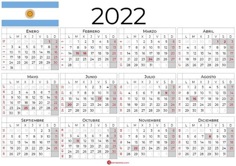 Calendario Argentina 2022 Con Días Festivos Dia De La Soberania