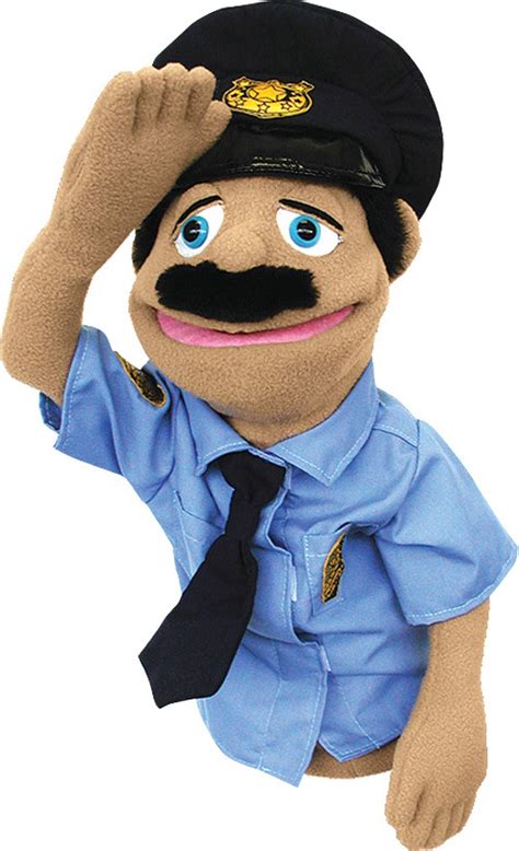 Melissa And Doug Police Officer Puppet With Detachable Wooden Rod For