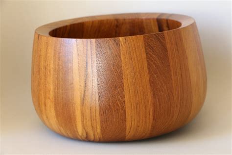 Vintage Dansk Teak Large Wooden Bowl 1970s Danish Modern Jens