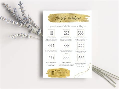 Angel Numbers Cheat Sheet Law Of Attraction Divine Numbers Etsy