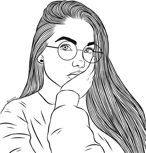 Anime Girl With Glasses Coloring Page