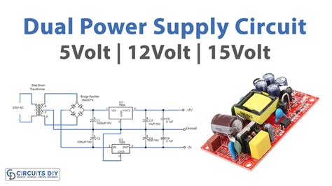 5v 12v 15v Dual Power Supply Circuit