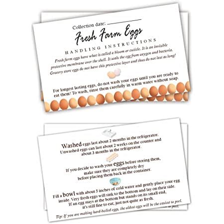 Amazon Com Maosh Fresh Farm Eggs Handling Instructions Fresh Egg Care