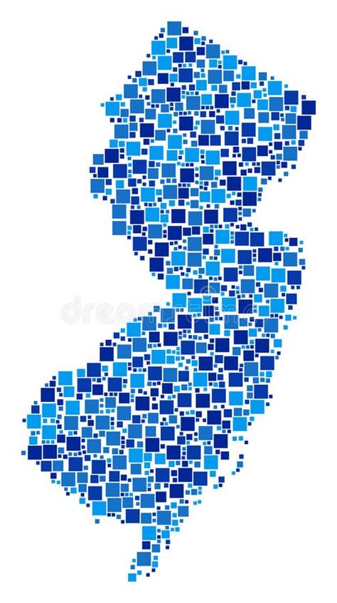 Collage Del Mapa Del Estado De New Jersey De Pixeles Ilustración del
