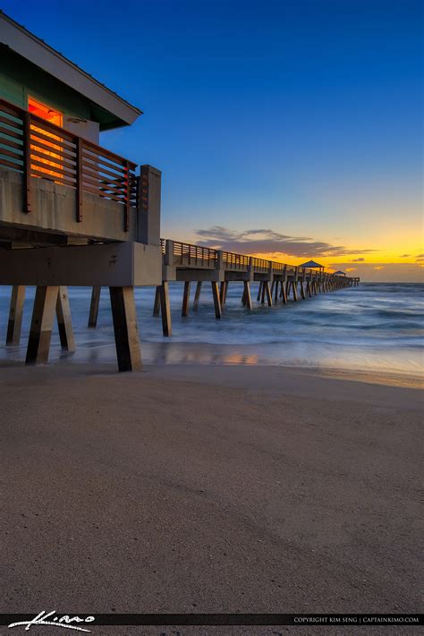 Juno Beach Sunrise At Pier Morning Blues Hdr Photography By Captain Kimo