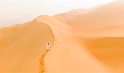 Arab Man Walking In A Desert Stock Photo Download Image Now Istock