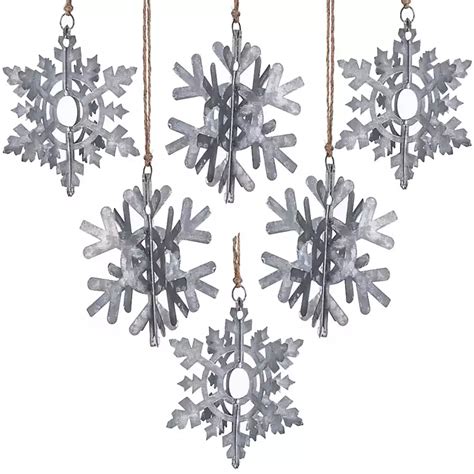 Silver Metal Snowflake Ornaments Set Of 6 Kirklands Home