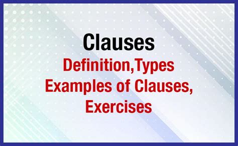 Types Of Clauses Clauses In English Grammar With Examples Mba