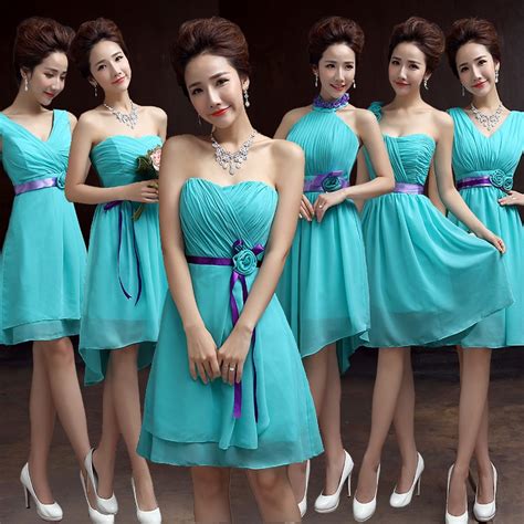 Check spelling or type a new query. Vestidos de dama de honor corto gasa azul turquesa para ...