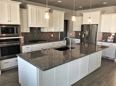 White Kitchen Cabinets With Gray Granite Countertops A Perfect