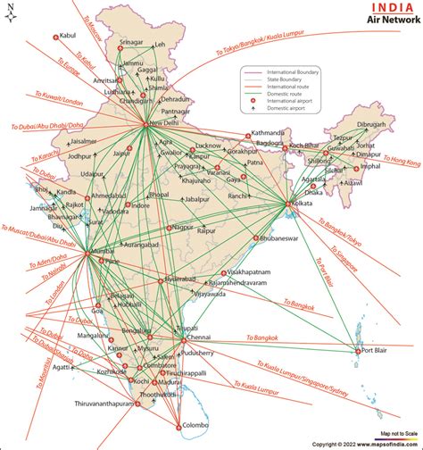 India Air Routes Network Map Air Routes Network Map