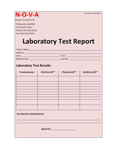 The Charming Laboratory Test Report Template For Weekly Test Report